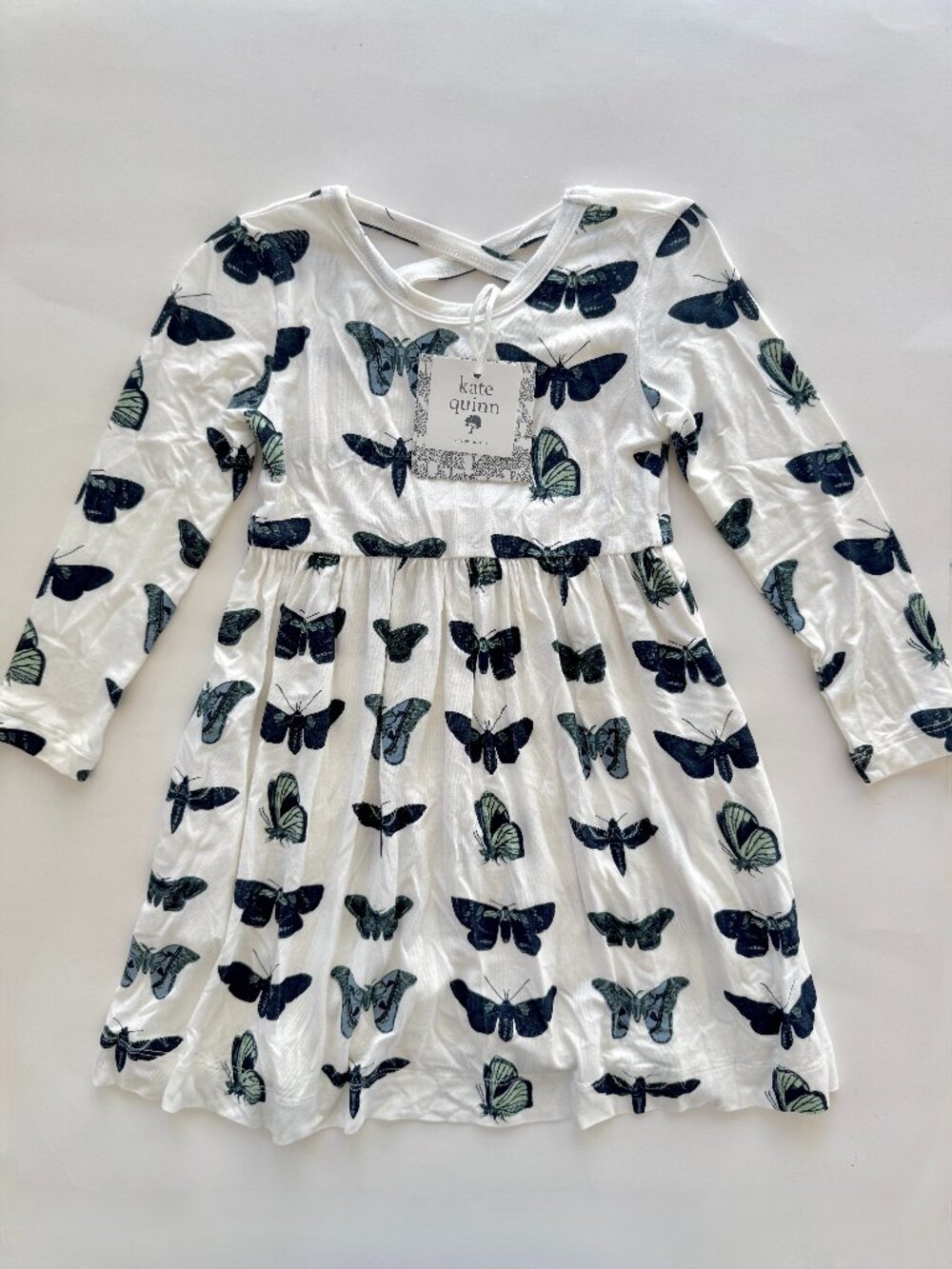 Kate Quinn Girls Dress 2T NWT Butterfly Moth Print Criss Cross Back